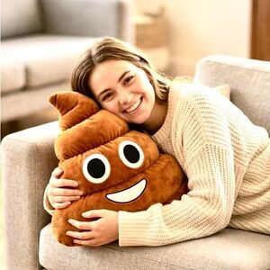 💩 Super Fun Poop Emoji Plush Pillow 17" - Soft & Huggable Cushion! 😂